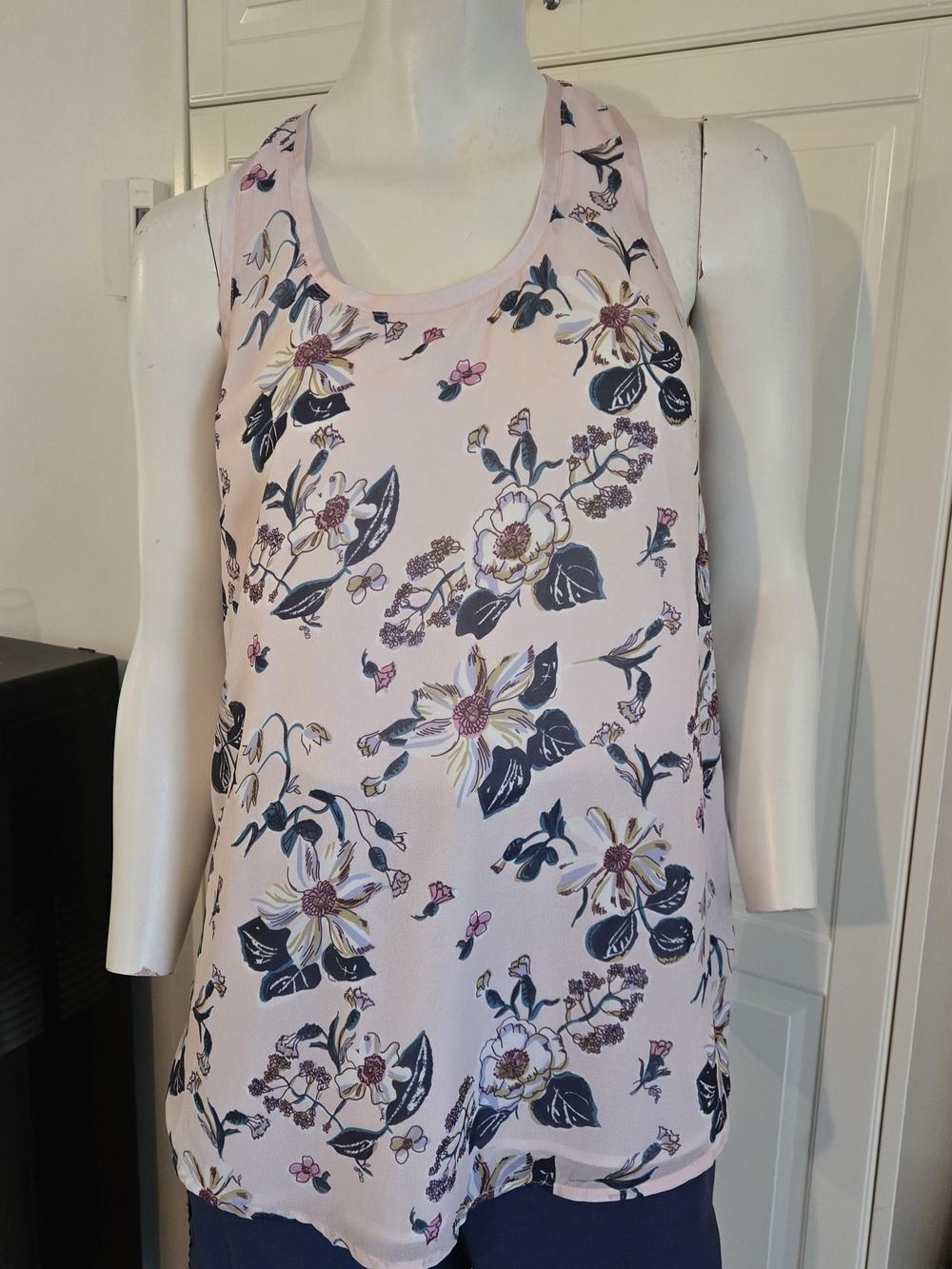 Tristan Light Pink Floral Racerback Tank Top